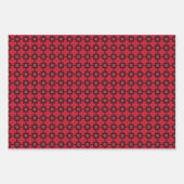 Red & Black Tile Pattern Geschenkpapier Set (Vorderseite 3)