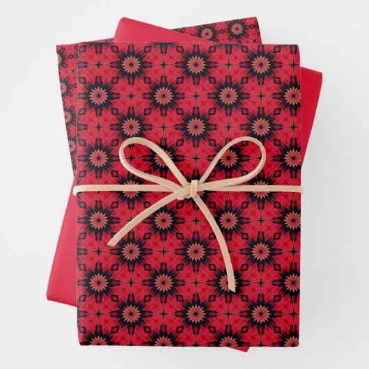 Red & Black Tile Pattern Geschenkpapier Set (Beispiel)