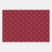 Red & Black Tile Pattern Geschenkpapier Set (Vorderseite)