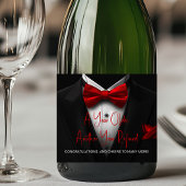 Red Black Tuxedo Champagne Label Schaumweinetikett