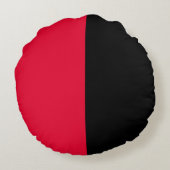 Red Black Two Color Tone Halb Split Rundes Kissen (Rückseite)