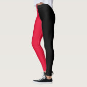 Red Black Two Tone Halb Color Split Leggings (Links)