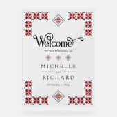 Red Black Ukrainian Wedding Welcome Acrylschild (Vorderseite)