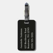 Red Black und Tan Kariert Tartan personalize Gepäckanhänger (Rückseite vertikal)