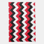 Red Black und White Zigzag Geschirrtuch (Vertikal)