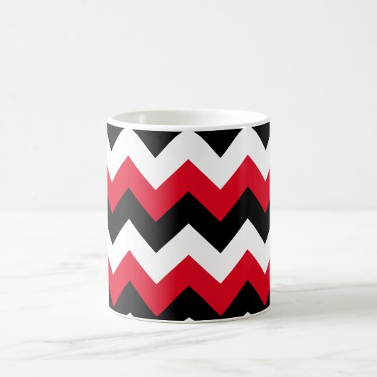 Red Black und White Zigzag Kaffeetasse (Mittel)