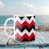 Red Black und White Zigzag Kaffeetasse