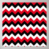 Red Black und White Zigzag Poster (Vorne)