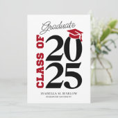 Red Black University Uni-Abschluß Ankündigung (Stehend Vorderseite)