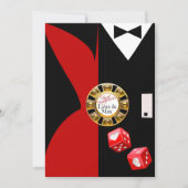 Red Black Vegas Neujahr Hochzeitsempfang Einladung (Vorderseite)