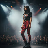 Red & Black Vertical Striped Leggings