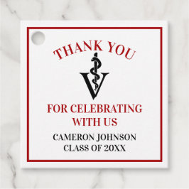 Red Black Veterinary School Graduation Party Geschenkanhänger