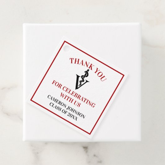 Red Black Veterinary School Graduation Party Geschenkanhänger (Beispiel)