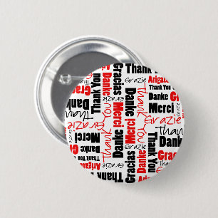 Red Black Vielen Dank Word Cloud Button