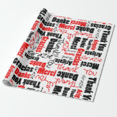 Red Black Vielen Dank Word Cloud Geschenkpapier (Ungerollt)