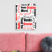 Red Black Vielen Dank Word Cloud Leinwanddruck (Insitu (Wohnzimmer))