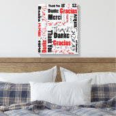 Red Black Vielen Dank Word Cloud Leinwanddruck (Insitu (Schlafzimmer))