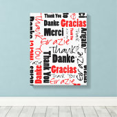 Red Black Vielen Dank Word Cloud Leinwanddruck (Insitu (Holzboden))
