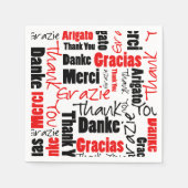 Red Black Vielen Dank Word Cloud Serviette (Vorderseite)
