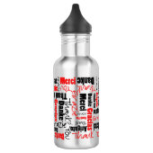 Red Black Vielen Dank Word Cloud Trinkflasche (Links)