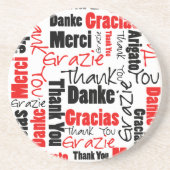 Red Black Vielen Dank Word Cloud Untersetzer (Vorne)