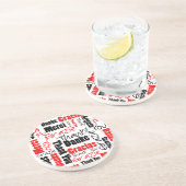 Red Black Vielen Dank Word Cloud Untersetzer (Seite)