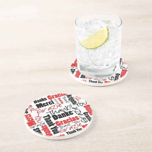 Red Black Vielen Dank Word Cloud Untersetzer (Seite)