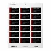 Red Black Vintag Adressaufkleber (Vorne)