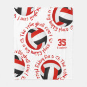 red black volleyball court happy place typography fleecedecke (Vorderseite)