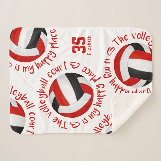 red black volleyball court happy place typography sherpadecke (Vorderseite (Horizontal))