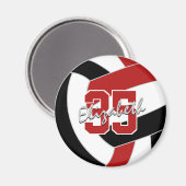 Red Black Volleyball Team Spirituosen Magnet (Vorderseite/Rückseite)