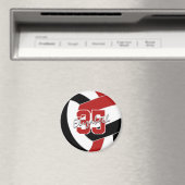 Red Black Volleyball Team Spirituosen Magnet (In Situ (Geschirrspüler))