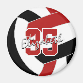 Red Black Volleyball Team Spirituosen Magnet