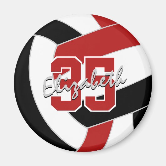 Red Black Volleyball Team Spirituosen Magnet (Vorne)