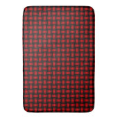 Red Black Weave Pattern Badematte (Vorderseite Vertikal)