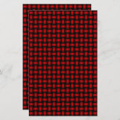 Red Black Weave Pattern Briefpapier (Vorne/Hinten)