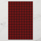 Red Black Weave Pattern Briefpapier (Vorderseite)