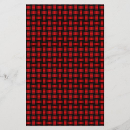 Red Black Weave Pattern Briefpapier (Vorderseite)