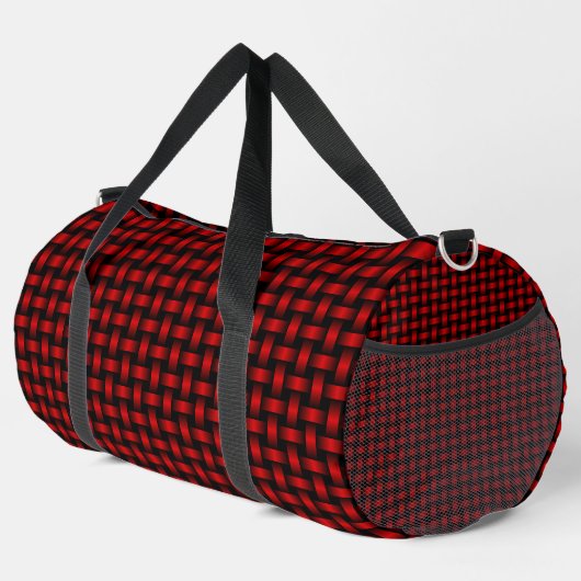 Red Black Weave Pattern Duffle Bag (Rechte Ecke)