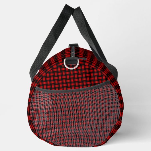 Red Black Weave Pattern Duffle Bag (Rechts)
