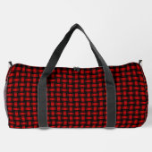 Red Black Weave Pattern Duffle Bag (Rückseite)