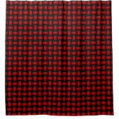 Red Black Weave Pattern Duschvorhang (Vorderseite)