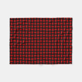 Red Black Weave Pattern Fleecedecke (Vorderseite (Horizontal))