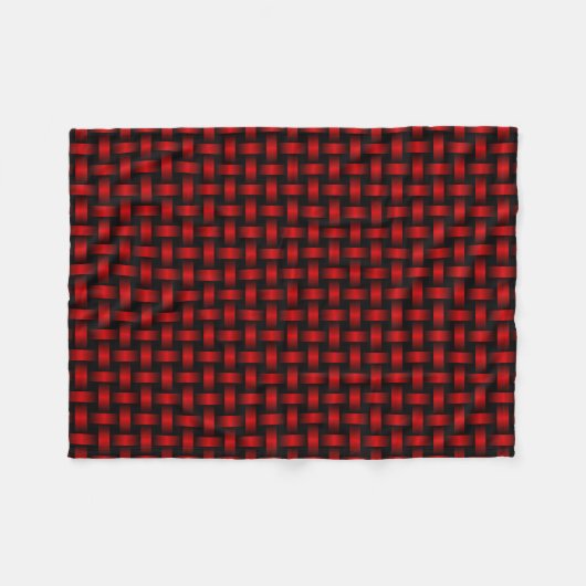 Red Black Weave Pattern Fleecedecke (Vorderseite (Horizontal))