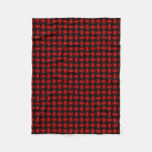 Red Black Weave Pattern Fleecedecke (Vorderseite)