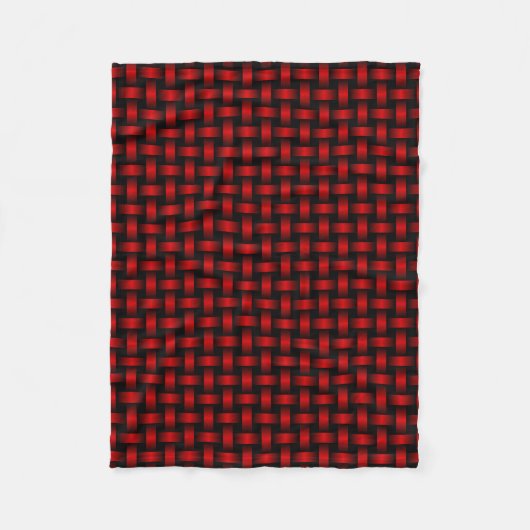 Red Black Weave Pattern Fleecedecke (Vorderseite)