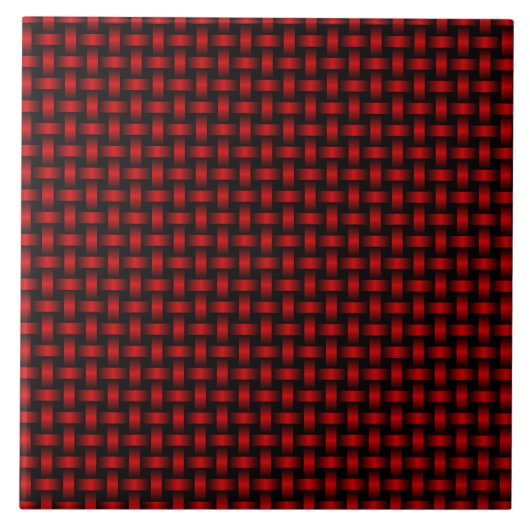 Red Black Weave Pattern Fliese (Vorderseite)