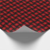 Red Black Weave Pattern Geschenkpapier (Ecke)