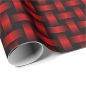 Red Black Weave Pattern Geschenkpapier (Rolleneckpunkt)
