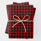 Red Black Weave Pattern Geschenkpapier Set (Beispiel)